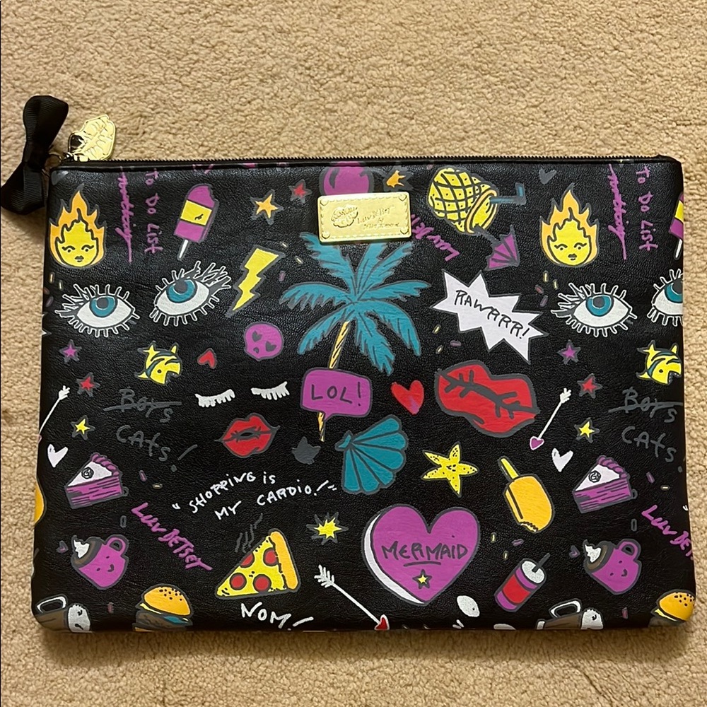 Betsy Johnson Colorful Graphic Clutch